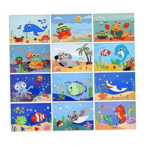 Cndiyald DIY Childrens Sticker DIY Kids handgefertigte Aufkleber Eva Foam Tieraufkleber Lernen Spielzeug für Kinder Partyspiele 12pcs von Cndiyald