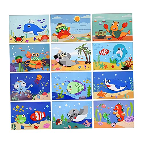 Cndiyald DIY Kids handgefertigte Aufkleber Eva Foam Animal Sticker Lernspielzeug für Kinder Partyspiele 12pcs Aufkleber Abziehbilder von Cndiyald