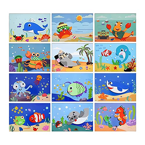 Cndiyald DIY Kids handgefertigte Aufkleber Eva Foam Animal Sticker Lernspielzeug für Kinder Partyspiele 12pcs Aufkleber Aufkleber Abziehbilder von Cndiyald