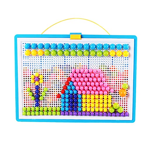 Cndiyald DIY Nails Puzelsaw Spielzeug Pegboard DIY Nails Mosaik Pegboard Bildungsspielzeug Mischen Sie Farbe für Kinder von Cndiyald