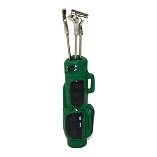 Cndiyald Doll House Golf Clubs, Miniatur -Outdoor -Accessoire Golf Bag Clubs Golfeimer Miniaturmodell, Grün von Cndiyald