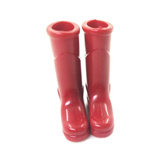 Cndiyald Dollhouse Regenstiefel Miniatur 1:12 Skalierende Farbe DIY Mini Regenschuh Plastik Regenstiefel Dekoration für Puppenhauszubehör, rot, rot von Cndiyald