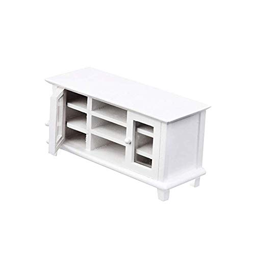 Cndiyald Dollhouse TV -Stand Miniatur -TV -Schrank Plastik Dollhouse TV -Ständer DIY DUSGE Haus FÜNDLICH FÜNF White von Cndiyald