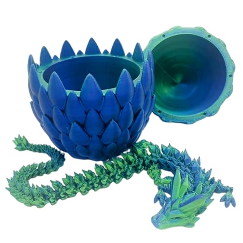 Cndiyald Dragon Eggon Egg mit Drachen im 3D -gedruckten artikulierten flexiblen Drachenspielzeug Pla Stress Relief Dragon Egei Spielzeug Geschenk, grün von Cndiyald