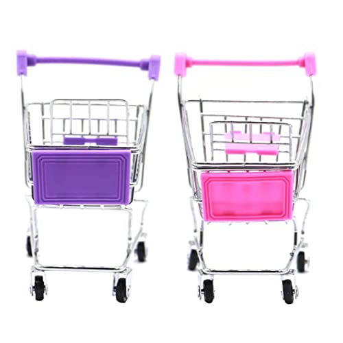 Cndiyald Einkaufswagen Spielzeug Mini -Lebensmittelwagen Trolley Make -up Halter Desktop Dekoration 2pcs von Cndiyald