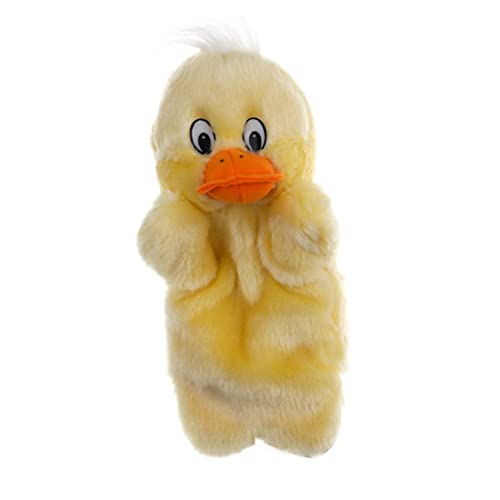 Cndiyald Ente Plüsch Handpuppen Ente Handpuppen-Cartoon Tierhandpuppen für Kindergarten Performance Eltern-Kind-Bildungsspielzeug Fluffy Duck Storytelling Puppenhandschuhe gelb 27 cm von Cndiyald