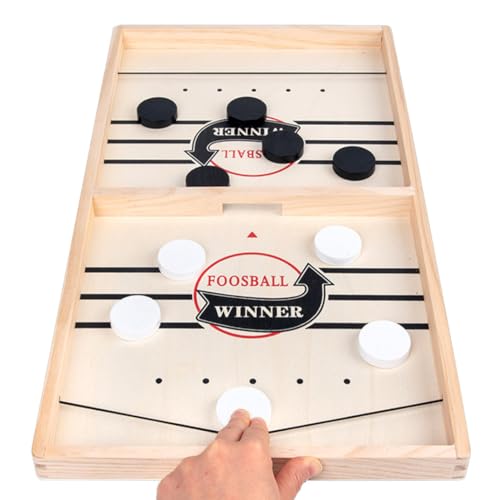 Cndiyald Fast Sling Puck Game Holzschlinge Hockey -Spiel Brettspiele Spielzeug Eltern Kinder Interaktiver Spielzeug von Cndiyald