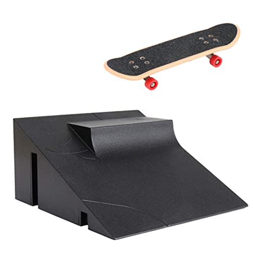 Cndiyald Finger Ramp Park Mini Fingerboard Skate Teile Set Spielzeugzubehör Schwarz für Kinder Erwachsene Kinder Finger Skateboard von Cndiyald