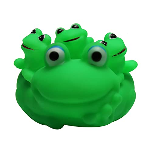 Cndiyald Frosch Badewanne Spielzeug Baby Bad Spielzeug Gummi Frosch Bad Spielzeug schwimmend Squeeze Frosch Familie Badewanne Spielzeug für Baby Bad Geschenk Mutter Frosch mit 3 Baby 4pcs von Cndiyald