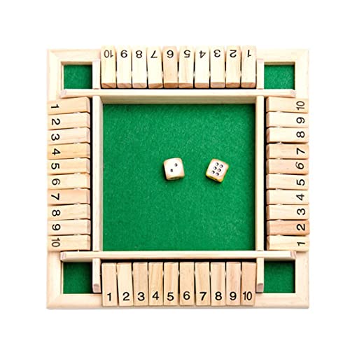 Cndiyald Game Dice Box 4 Wege Shut Box Dice Game Holzbrettspiel Spielzeug Spielzeug Smart Game zum Lernen Green Green von Cndiyald