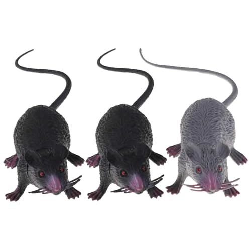 Cndiyald Gefälschte Maus, 3PCS Plastische falsche Ratte, Simulation realistische Maus, Wiederverwendbare gefälschte Mäuse für Party, realistische Maus von Cndiyald