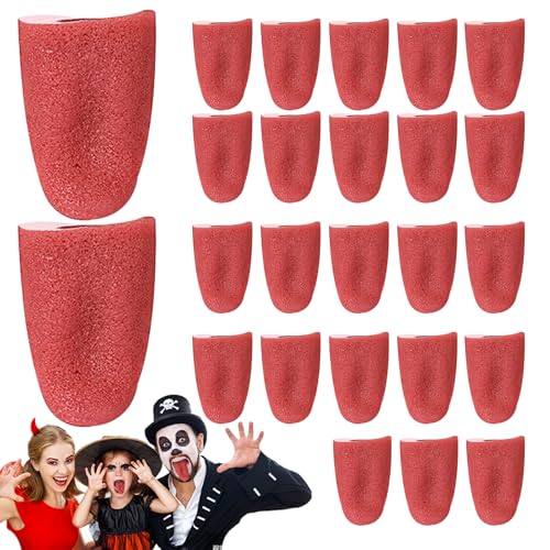 Cndiyald Gefälschte Zunge 25pcs Halloween TPR Realistische Dehnbare falsche falsche Zungen Halloween Requisite für Streich Zaubertrick Magie Kits Accessoires von Cndiyald