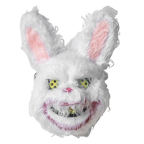 Cndiyald Halloween Maske Scary Bloody Plush Hollow Elastic Stirnband Hasenmaske für Erwachsene Kinder Horrormaske für Cosplay -Kostümparty Karneval Streich, Bunny Mask von Cndiyald