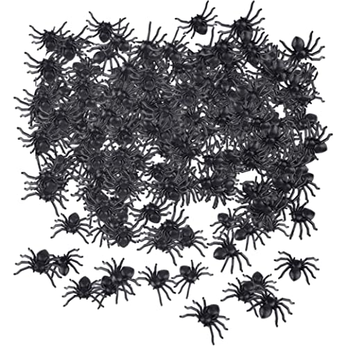 Cndiyald Halloween Mini gefälschte Spinnen Plastik Realistische Spinnen Streichprops für Spukhaus 300pcs Halloween Spider Dekoration von Cndiyald