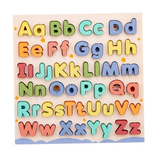 Cndiyald Holz Alphabet Briefe Board, Montessori -Puzzle Blöcke, Holzalphabet -Puzzle, Bildungsspielzeug für Kleinkinder von Cndiyald