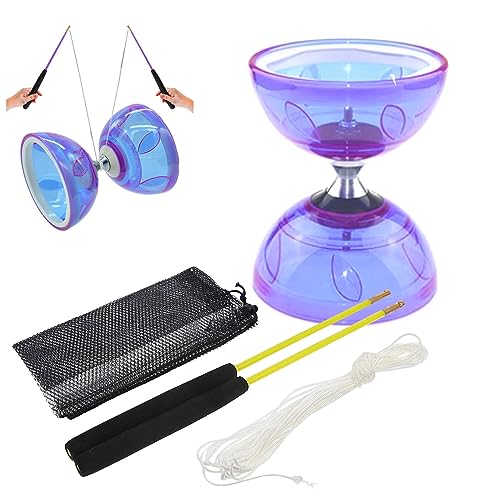 Cndiyald Jonglieren Diablo Set für Kid Anfänger Diabolo Set 4pcs/Set Flexible weiche Kunststoff -Bewegbare -Lager Diabolo -Spielzeug mit Stick und Schnur und Netzbeutel für Kinderspaßspielzeug von Cndiyald