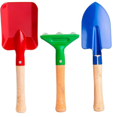 Cndiyald Kinder Garten Set Kinder Gartenwerkzeuge Spielzeug Gartenset Spatenblatt Rake Mini Outdoor Lernen für Kinder 3PCS von Cndiyald