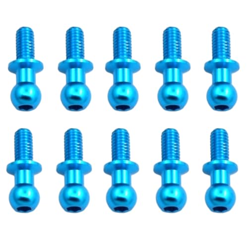 Cndiyald M3 Metall -Hex -Kugelkopfschrauben mit TT01 TT02 D5 1/10 RC -Driftauto -Ersatzteile 10 pcs Blau kompatibel von Cndiyald