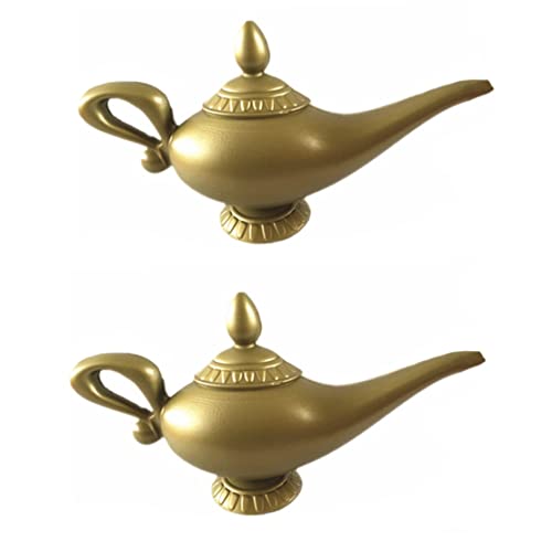 Cndiyald Magic Lamp Toy 2pcs Halloween Cosplay Accessoire Drama Comedy Bühne Spielen Requisiten Genie Lampe Model Spielzeug Requisite von Cndiyald