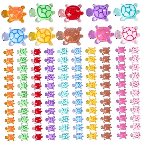 Cndiyald Mini-Schildkröten, 120 Stück Bunte Mini-Schildkröten aus Kunstharz, wasserdichte kleine Tierfiguren für den Garten, aus Kunstharz Cndiyald Mini-Schildkröten, 120 Stück Bunte Mini-Schildkröten aus Kunstharz, wasserdichte kleine Tierfiguren für den Garten, aus Kunstharz von Cndiyald