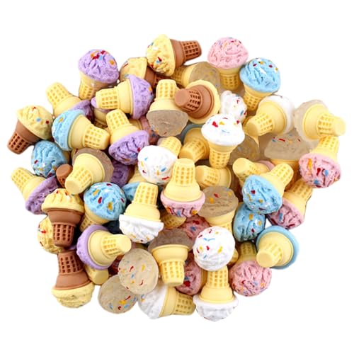 Cndiyald Miniaturnahrungsmittelmodelle, Mini -Eiszapfen, 48pcs lebensechtiges Eisspielzeug, Harz Mini Food, Miniaturpuppenhaus -Set von Cndiyald