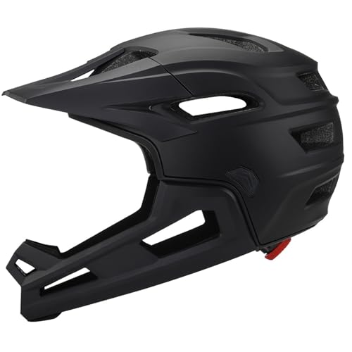 Cndiyald Mountainbike-Helm für Erwachsene, schockdes Full-Face-Helm mit abnehmbarem Kinnhalter und Visier, Einstellbarer Unisex Schwarz von Cndiyald