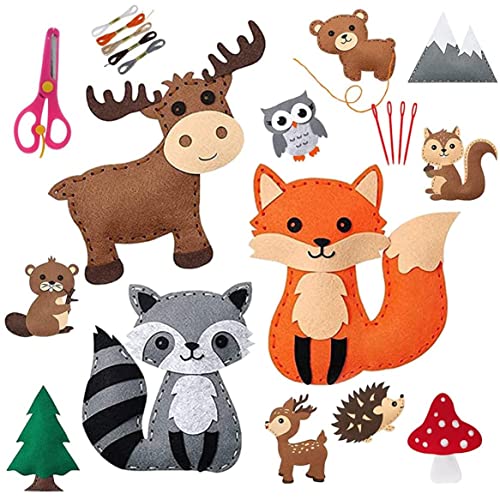 Cndiyald Nähset für Kinder Dinosaurier DIY Art Craft Fisht Animals Vorschulanfänger Bildungsnähte Project Party Supplies für Jungen Mädchen (Tier) von Cndiyald