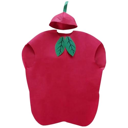 Cndiyald Obstkostüm 32 x 26 kreatives Essen Kostüm mit Kopfbedeckungen süße Kinder Kosten KOSTENSCHAFTEN FÜNFREICH rotes Früchte Rahmen -Outfit -Kostüm, Cosplay -Kostüme für Frauen von Cndiyald