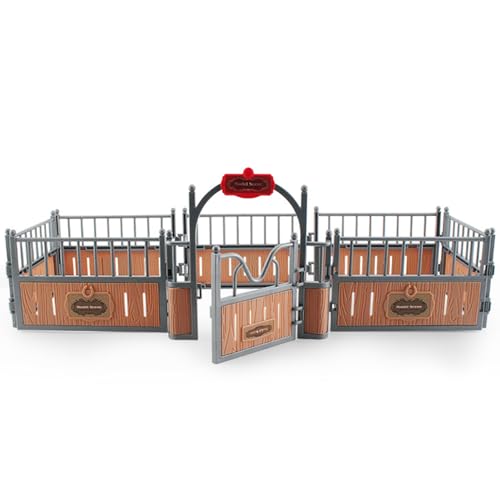 Cndiyald Pferdestabile Playset, Zaun stabiles Spielzeug, Plastikpferd Scheune Playset, Reitzentrum Pferdeset, pädagogisches Pferdesspielzeug Accessoires von Cndiyald