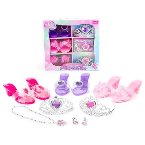 Cndiyald Prinzessin Dress-up-Schuhe, Prinzessin Zettel Dressaccessoires, Prinzessin Dress-up lustiges Rollenspiel, Mädchen Dress-up Set für Kinder von Cndiyald