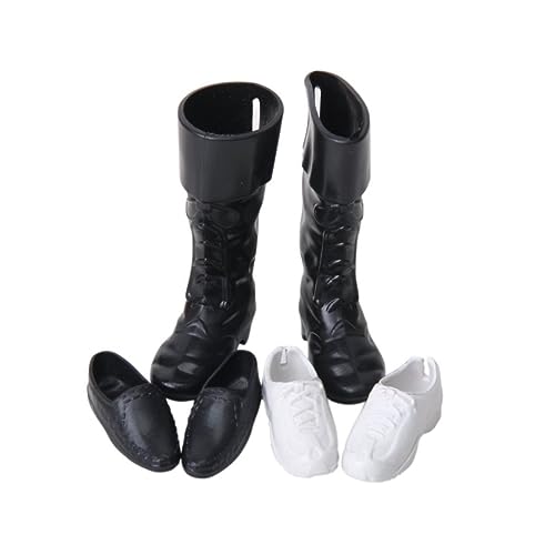 Cndiyald Puppenhaus Miniaturschuhe süße Mini -Puppe Prince Schuhe für Puppenspielzeugzubehör Haus Dekoration 3pairs (Schwarz und Weiß) von Cndiyald