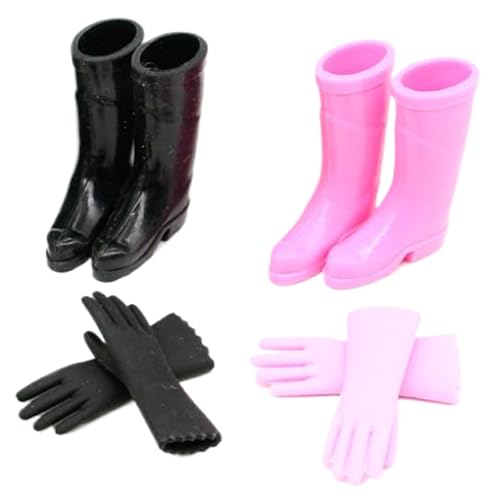 Cndiyald Puppenschuhe, lebensechte Puppenstiefel und Handschuhe, Puppenhaus -Schuhe Modell, Plastik -Mini -Schuhe, Mini -Puppenstiefel von Cndiyald