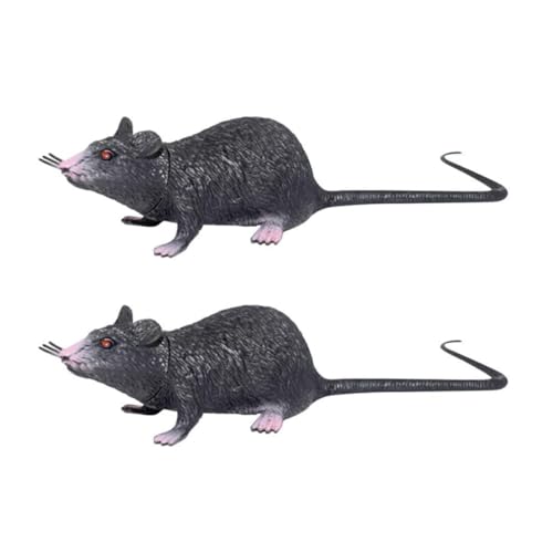 Cndiyald Realistische Ratten -2PCS Realistische Mäuse Rattenspielzeug für Halloween -Streichprops gruselige Halloween -Dekoration von Cndiyald