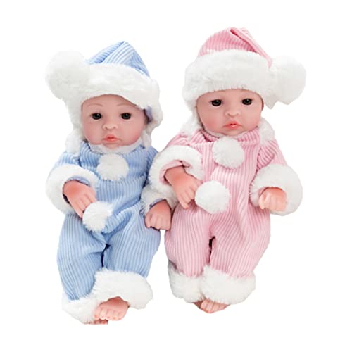 Cndiyald Realistische lebensechte Baby weiche Vinyl 25 cm schöne süße Jungen Mädchen Kinder Kleinkind Dummy klingt blau 2pcs von Cndiyald