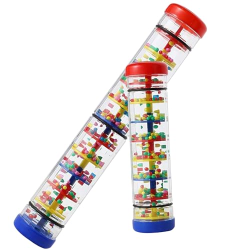 Cndiyald Regenstick Regenstöcke für Kinder 2pcs Entwicklungspädagogik Regenmacher Sensorisches Spielzeughülsenhülsenkind Musikinstrument Geschenke für Kinder von Cndiyald