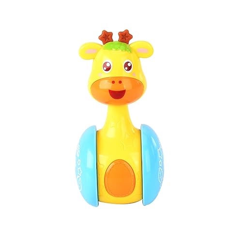 Cndiyald Ringglockenspielzeug Cartoon Giraffe Tumbler Doll -Poly Babyspielzeug süße Rasseln Ringglocke Neugeborene 3-12 Monate früher Bildungsspielzeug von Cndiyald