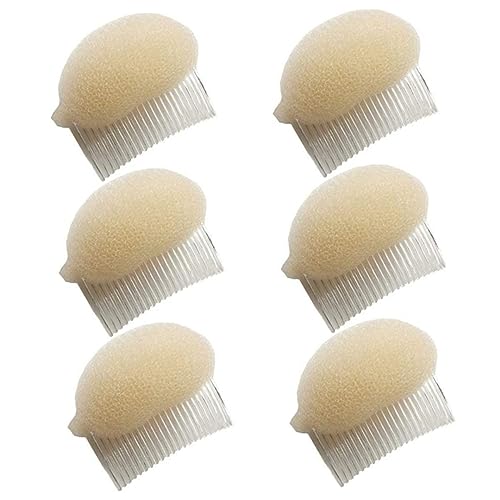 Cndiyald Schwamm Haarstyler Kamm Hair Lift Styling Accessoires Haarbelaste Styling -Werkzeuge Beige 6 Pack Hair Pad von Cndiyald