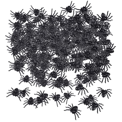 Cndiyald Schwarze Plastik -Scary Spiders Halloween Mini gefälschte Spinnen Plastik Realistische Spinnen Stammprops für Spukhaus 300pcs von Cndiyald