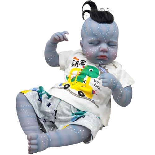 Cndiyald Silikon -Babypuppe, 19 '' wiedergeborenes Kleinkindpuppe, Puppen, realistische Neugeborenen -Babypuppe, realistische Babypuppe mit Haaren, Neugeborene Babypuppe von Cndiyald