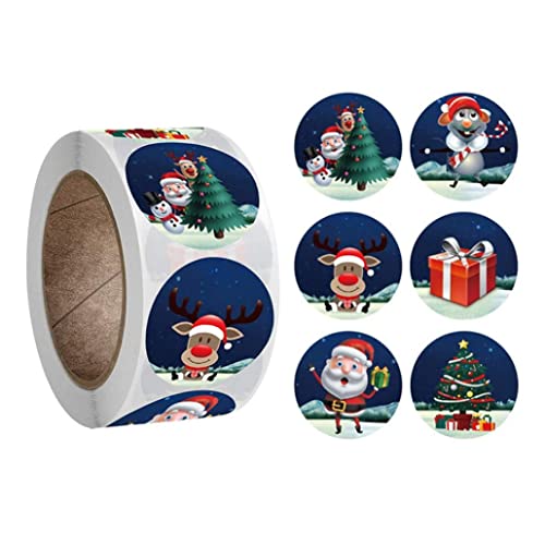 Cndiyald Weihnachtsaufkleber Etiketten Tags Rollen 2,5 cm Santa Snowman Rentier für Geschenktüten Wanddekoration 500pcs Style3 Aufkleber von Cndiyald