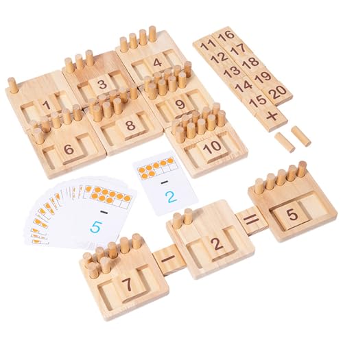 Cndiyald Zählen Sie Peg Board -Set, Holzzählstangen Spielzeug, hölzerne Montessori -Mathematikspielzeug, Holzzählblöcke von Cndiyald