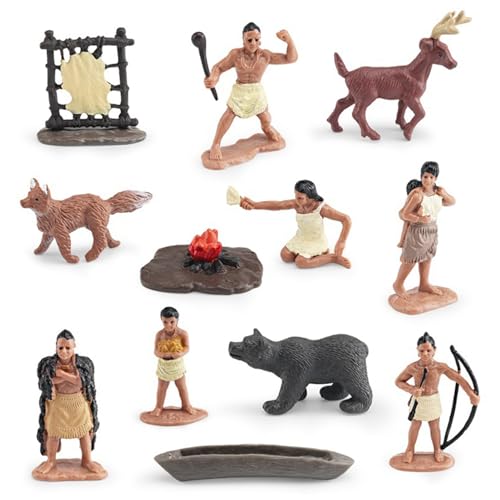 Figuren der amerikanischen Ureinwohner, 12pcs Powhatan Indian Set, historische Ausbildung für Kinder, Schulprojektgeschenk von Cndiyald