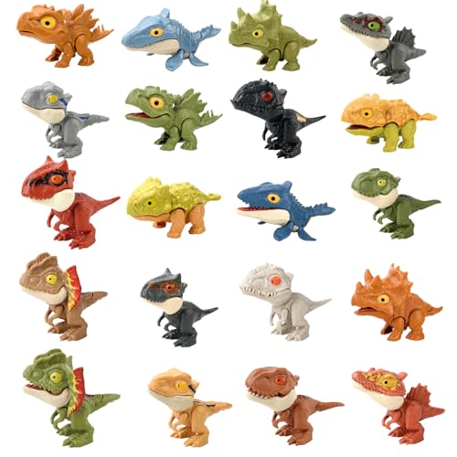 Cndiyald Fingerdinosaurierspielzeug, 2pcs Mini Dinosaurierfiguren für Kinder, beißend Handspielzeug mit Bissen Handspielzeug, bewegliche Joint Finger Dinosaurierspielzeug von Cndiyald