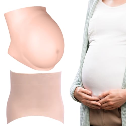 Gefälschte schwangere Bauch 4-6 Monate gefälschte Schwangerschaft Bauch Realistisch Silikon Künstliche Baby Beule weiche Haut Berührung tragbarer schwangerer Bauchbody für Schauspieler Performance Mu von Cndiyald