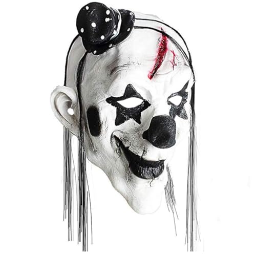 Halloween Horrormaske Vollgesicht Clown Maske Coole, gruselige Party Schwarz -Weiß -Clown -Cosplay -Maske Spoof Horror Masquerade Performance Show Dress Up Requisiten von Cndiyald