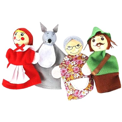 Handpuppen für Kinder, 4pcs/Set Hand Puppen Spielzeug Interaktive Rolle Spielen Cartoon Puppet Theatre für Kleinkind, Puppentheater für Kinder von Cndiyald