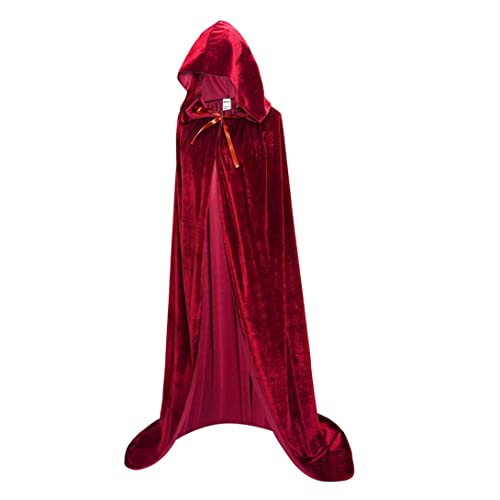 Kapuze -Roben -Umhang Unisex in voller Länge mit Kapuze mit Kapuze mit Kapuze mit Kapuze Cape Cape Cosplay Kostüm 59 Zoll (rot 150 cm) von Cndiyald