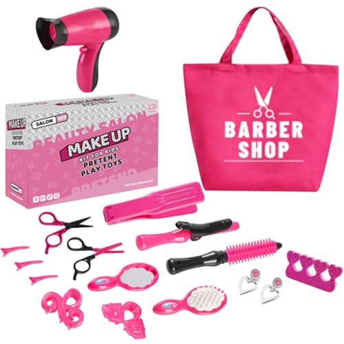 Kids Friseur Set niedliches Friseursalon Spielzeug für Mädchen tun Spielen Spielzeug Realistische Kinder Friseurset Spielen mit Spielzeughairdryer, Mirror und anderen Accessoires für Kinder Rollenspi von Cndiyald