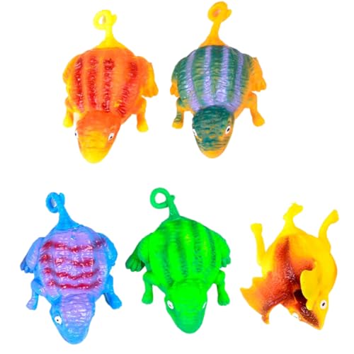 Lindert Stressbällchen entlüften Stress Ball Dinosaurier Squeeze Ball lindert Spannungsdruck Freigabe Spielzeug für Kid Adult Geschenk 5pcs 11*6,8*1 cm von Cndiyald