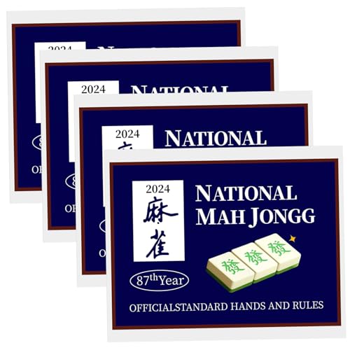 Mahjong -Karte Mahjong -Karten 2024 4pcs Blue National Mahjong Karten offizielle Standardhände und Regeln Mahjong Karten 2024 großer Druck Mahjong Scorecard von Cndiyald